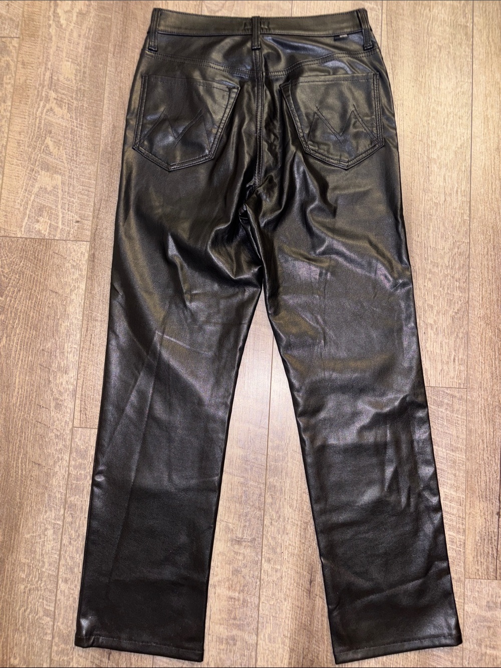 MOTHER Rider High Rise Cropped Faux Leather Jeans - Picture 6 of 7